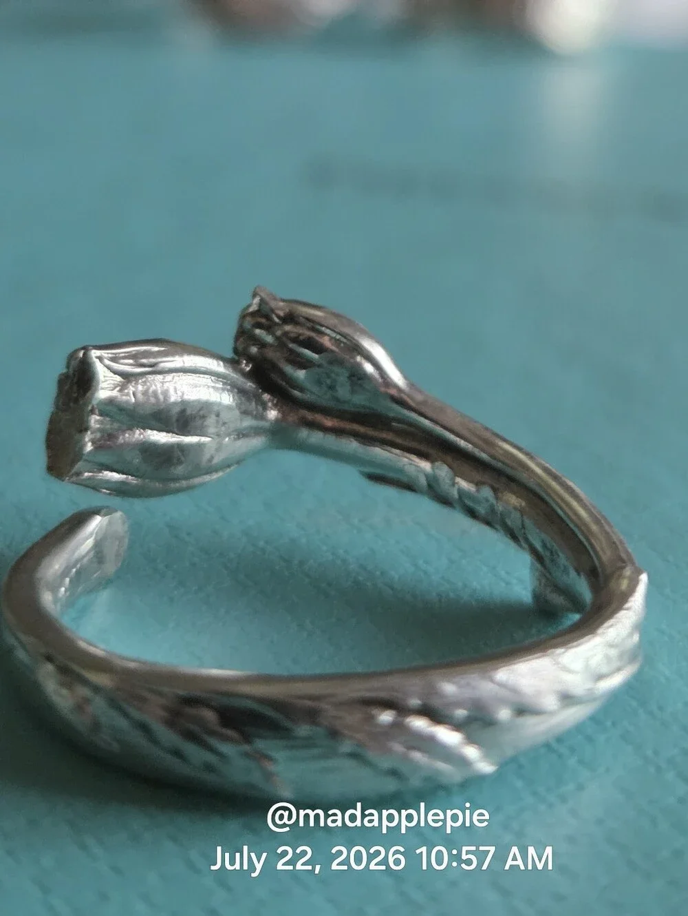 1885 Tiffany & Co Marigold (Tulip) Spoon Ring In Sterling Luxury Minimalist #98 - Picture 1 of 14